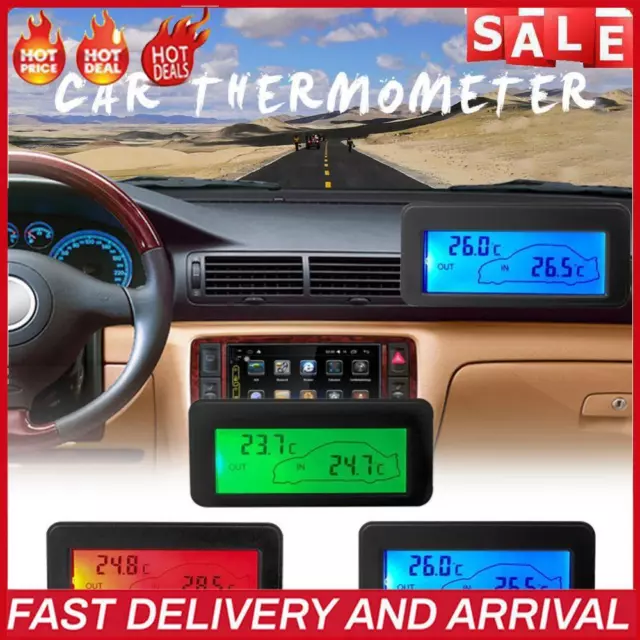 DC12V LCD Backlight Digital Vehicle Temperature Instrument Meter Car Thermometer