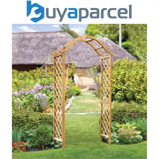 Smart Garden Elegant Woodland Wooden Garden Arch Pergola Tan Plant Support