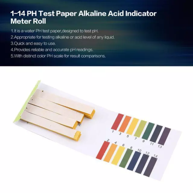 80x PH Test papier bande testeur piscine alimentaire liquide cosmétique D3V9