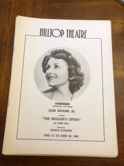 Beggar's Opera Hilltop Theatre MD 1949 Archie Lang Cliff Cothren George Schafer
