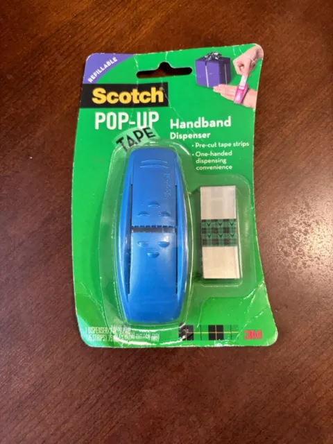 3M Scotch Blue Pop-Up Tape Handband Dispenser w/ 1 Refill Tape Pad New Open