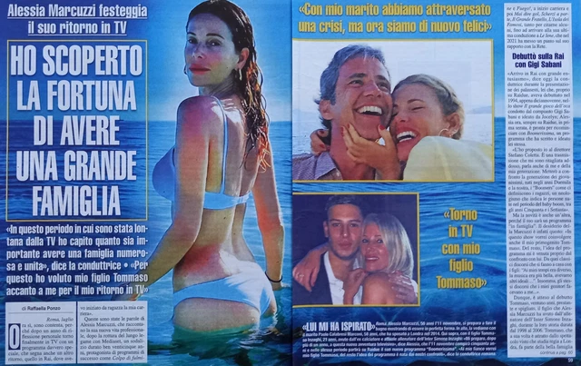 Italian Clipping Ritaglio 2022 ALESSIA MARCUZZI ho scoperto la fortuna  2 PAGINE
