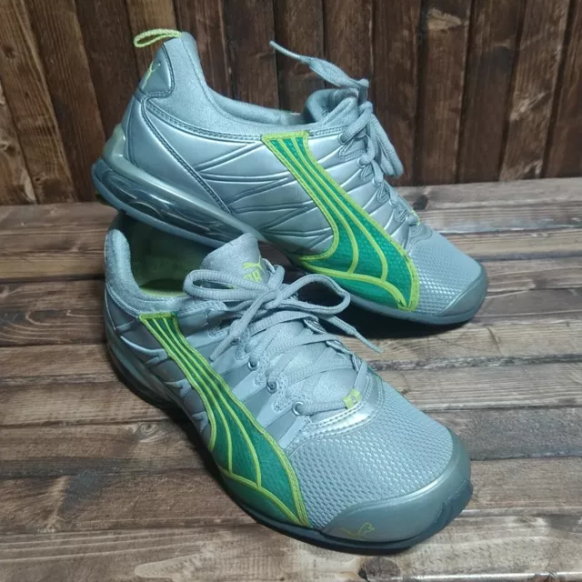 Women's Puma Voltaic Sneakers Size 8 Green Grey EUC 184244 09 Tennis Shoes