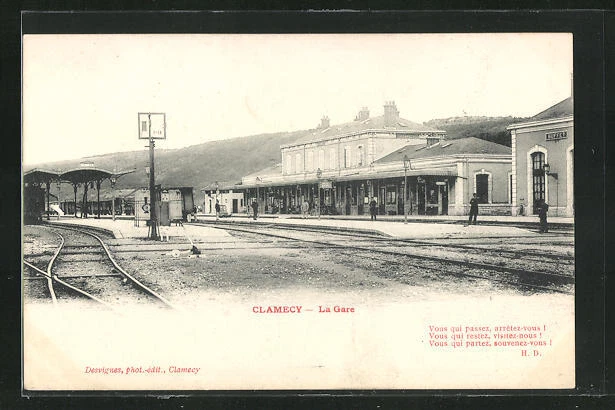 CPA Clamecy, la Gare