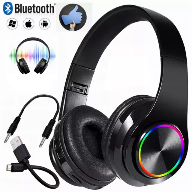 Gaming Headset with Microphone for PC Laptop PS4 Xbox One PS5 Headphones LED USB