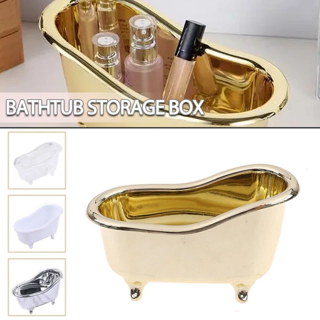 Mini Bathtub Soap Dish Jewelry Storage Box Makeup Holder O