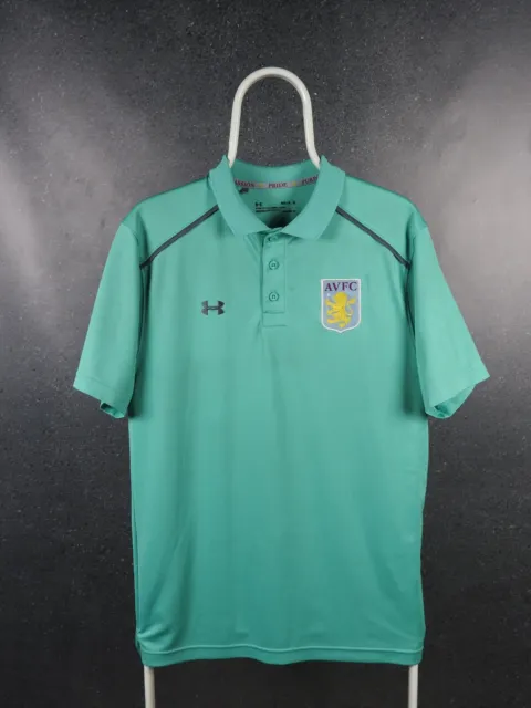 Aston Villa Football Polo Shirt Size M Under Armour AVFC Green 2017