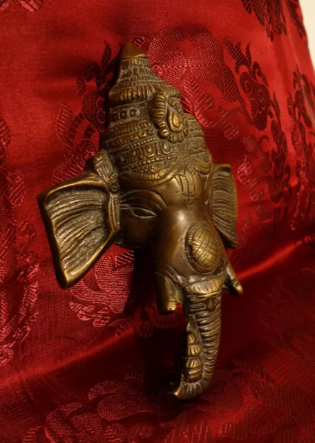 Alte, sehr schöne Ganesha Maske aus Bronze NEPAL 0,6 Kg