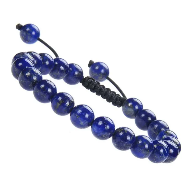 Natural Healing Crystal Quartz Chakra Macrame 8mm Yoga Gemstone Beads Bracelets