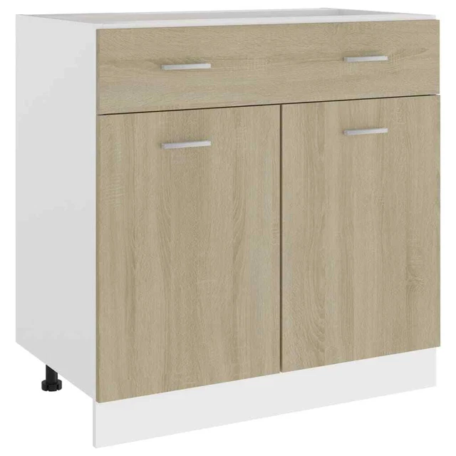 vidaXL Armoire de plancher tiroir Chêne  80x46x81,5 cm Aggloméré