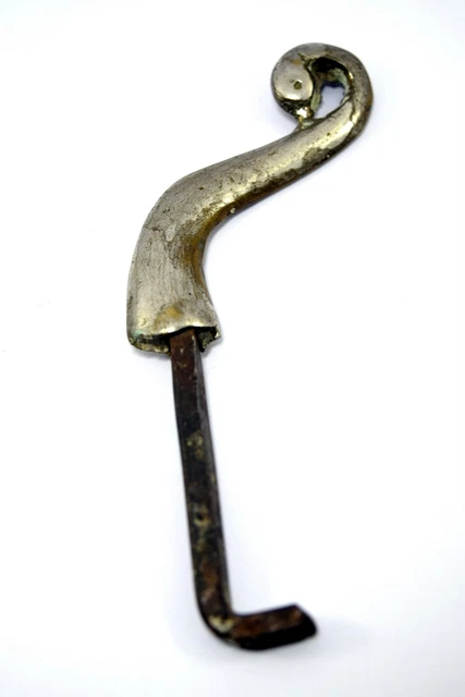 Indian Antique Hand Crafted Brass Peacock Shape Wall Hook Hanger. i75-81 US 2