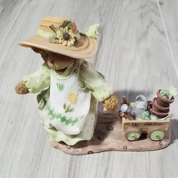 Cherished Teddies Bear Figurine Savanah 2002 Membears Only Garden Wagon *No box