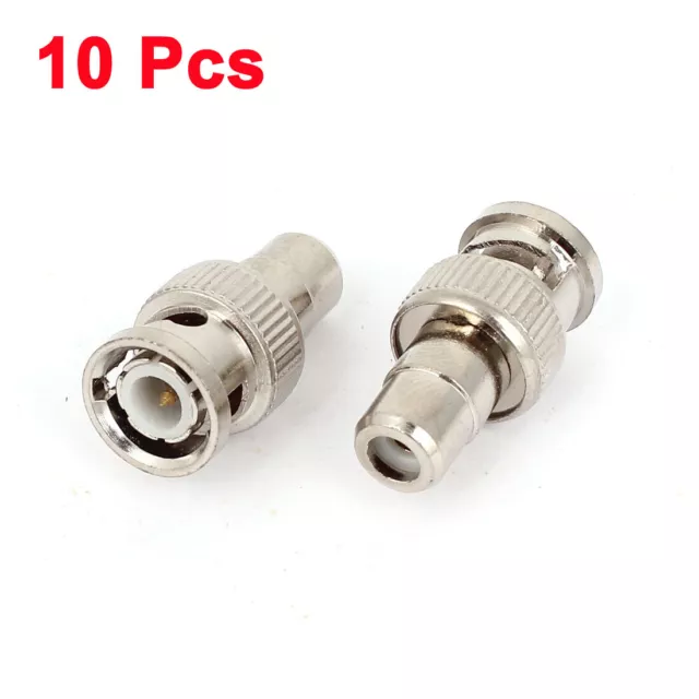 10 piezas BNC Macho a RCA Hembra M/F Cable Coaxial Adaptador De Enchufe Conector