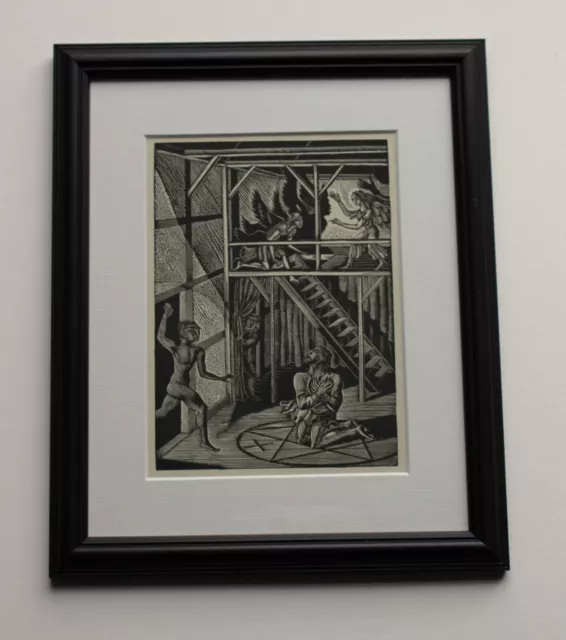 Framed 'Doctor Faustus Conjuring Mephistopheles' by Eric Ravilious c1929