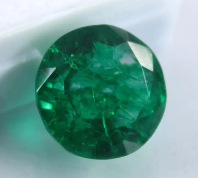 9 Ct Natural Untreated Green Round Colombian Emerald CERTIFIED Loose Gemstone