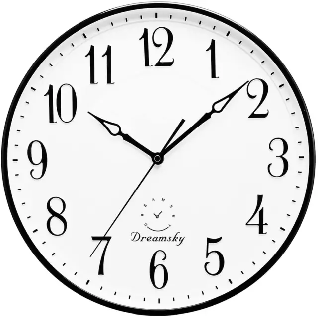 Dreamsky 13.5 Inches Extra Large Wall Clock for Living Room Decor - Non-Ticking