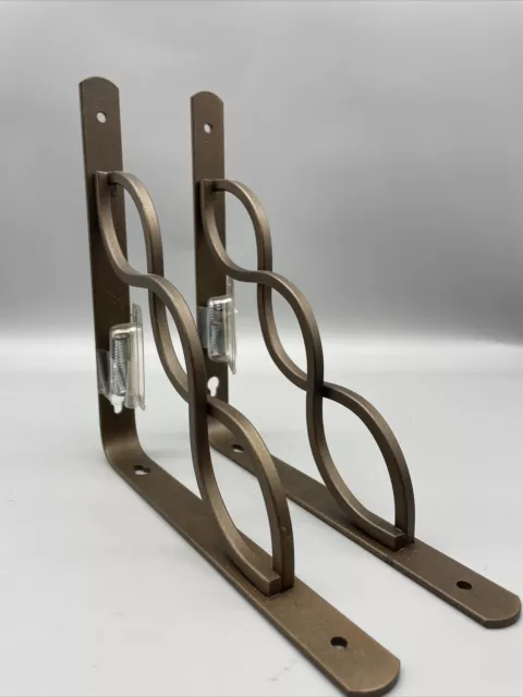 Pair of Rubbermaid Shelf Bracket, Celtic Scroll, Bronze new with hardware