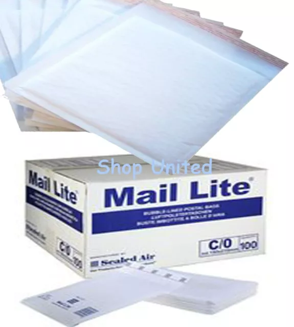 Mail Lite Padded Bubble Wrap Lined Envelope Postal Bags All Sizes White & Gold