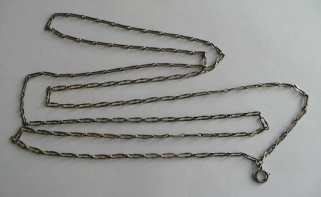 ANCIENNE CHAINE COLLIER sautoir de montre gousset en argent massif