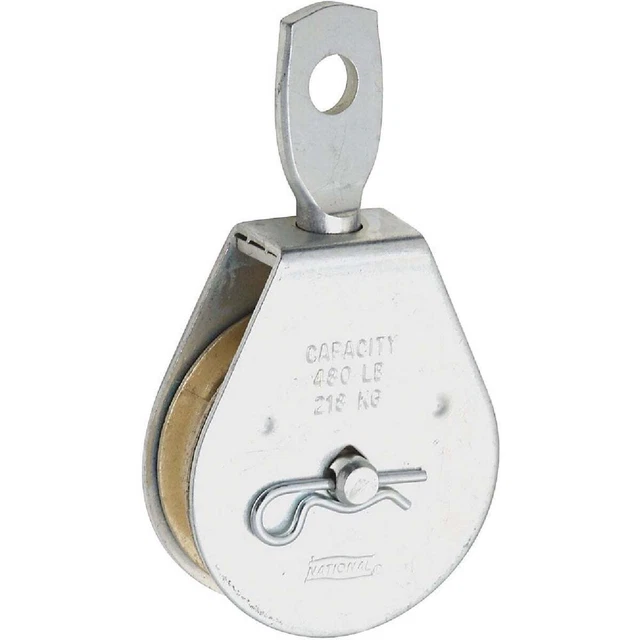 National 3211 2 In. O.D. Single Swivel Eye Steel Rope Pulley N195792 National