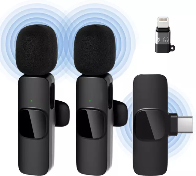 Microfono Lavalier Wireless per Registrazione Video, PC, Laptop, Streaming Live