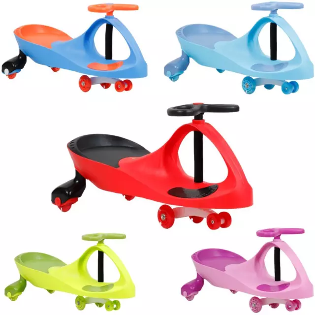 Flicker Swing Car Ride On Swivel Scooter Kids Plasma Toy Wiggle Gyro Twist & Go