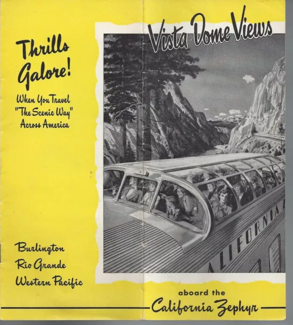Vista Dome Views aboard the California Zephyr Brochure 1951