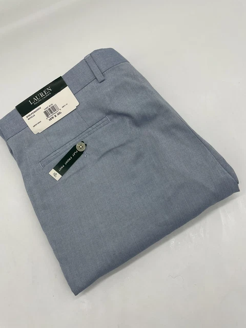 Polo Ralph Lauren Flat Front Chino Pants Mens 38 x 30 Blue Stretch Straight NWT