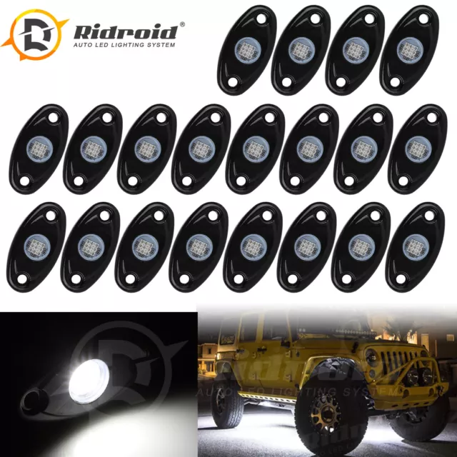 White LED Rock Lights Underbody Light 9W For Jeep Offroad Truck SUV ATV UTV 4X4