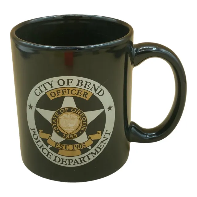 Vintage Bend Oregon Police Black Coffee Mug Cup 4”
