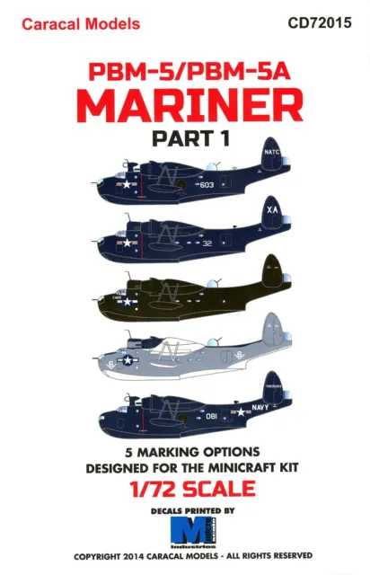 Caracal Decals 1/72 MARTIN PBM-5 PBM-5A MARINER Flying Boat Part 1