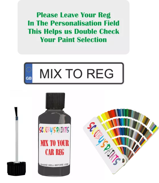 paint touch up For Vw Transporter van/camper Mixed By Car Reg Number Plate 2