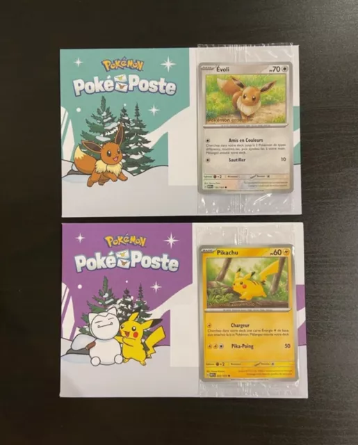 Pokemon Together: Evoli & Pikachu 151 Promo Cards + Envelopes PokePost 🇫🇷 F