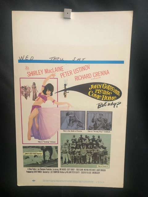 John Goldfarb Please Come Home 1964 Window Card Movie Poster Shirley MacLaine