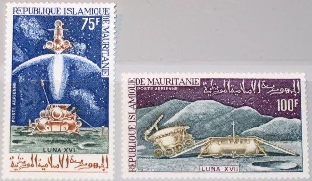 MAURITANIA MAURETANIEN 1972 443-44 C124-25 Russian Moon Mission Luna Space MNH