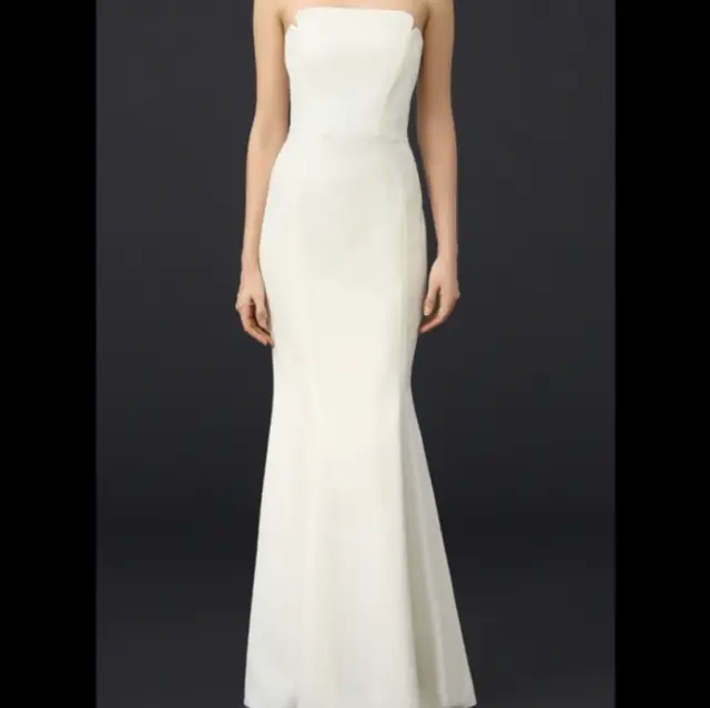 $398 Jill Jill Stuart Women's White Strapless Bandeau-Neck Mermaid Gown Dress 8