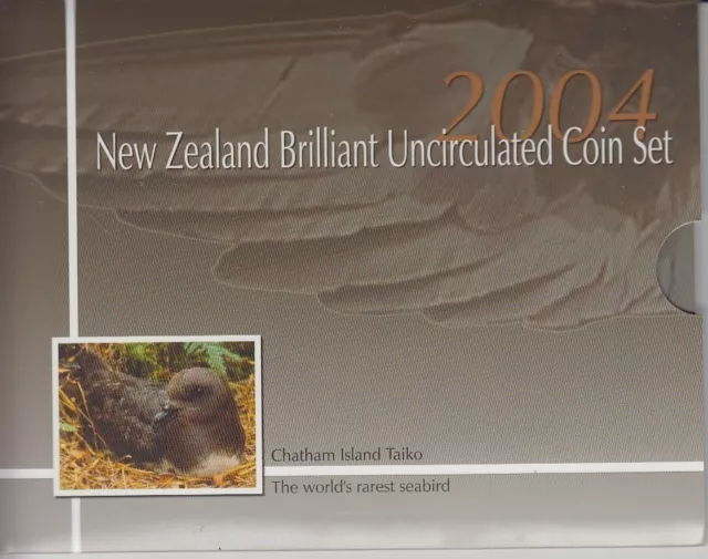 2004 New Zealand Brilliant Uncirculated Coin Set Chatham Island Taiko