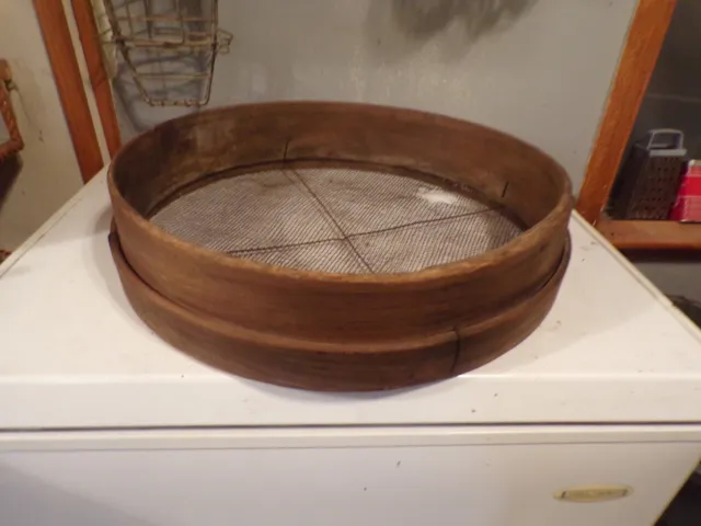 Rare 1800'S  Large Shaker Bentwood Sieve Wood Sifter~ 19.5''