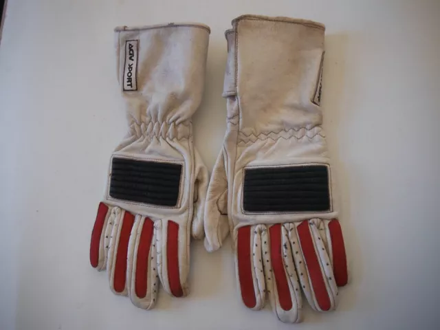 Vintage 1980's Mens AGV Sport Motorcycle Leather Gloves Size L, Collectible