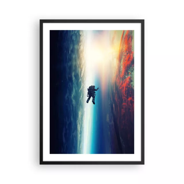 Cuadro Poster de Pared 50x70cm Póster Marco Cosmos astronauta planeta Wall Art