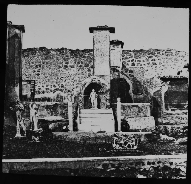 ANTIQUE Magic Lantern Slide STATUES OF POMPEII C1900 PHOTO ITALY ROMANS