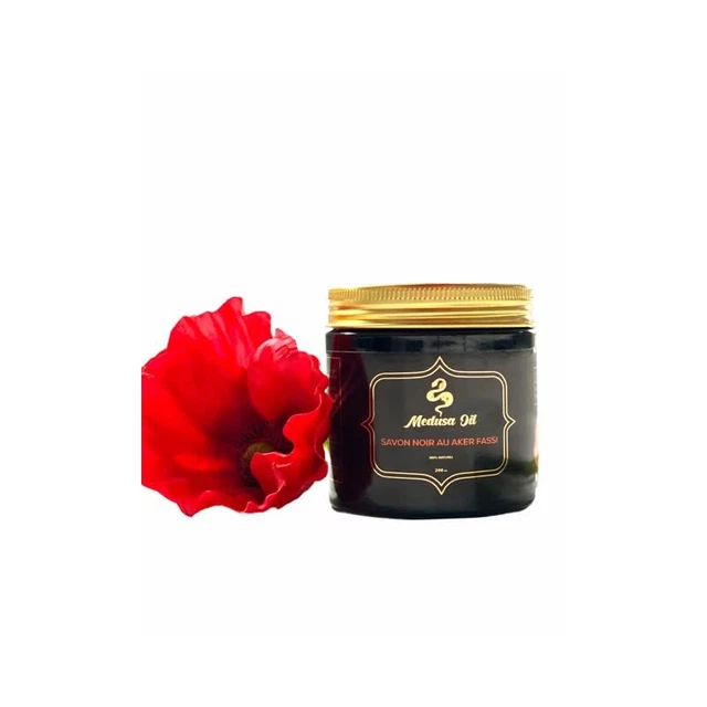 Savon Noir Naturel à L'Aker Fassi - Gommage Exfoliant Corps Et Visage 200g - Maroc