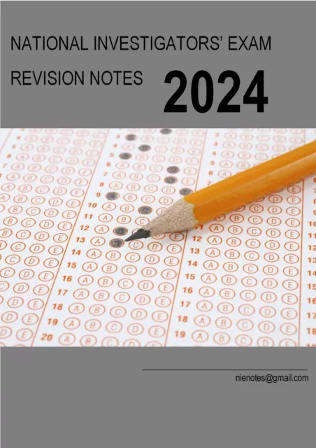 Police Pass National Investigators Exam NIE Revision Crammer Notes 2024