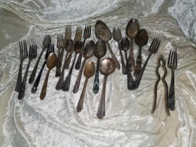 Silverplate Scrap Flatware Misc. Utensils, Some from B&W Cafeteria Crafts Chimes