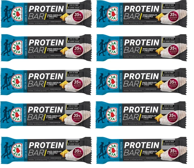 10X 60g BARRAS DE PROTEÍNA PURA BARRA DE PROTEÍNA PIÑA CREMA BLANCA 35% PROTEÍNA DE SUERO