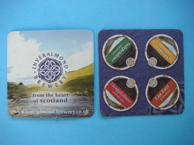 Scottish Beer Pub Coaster ~*~ INVERALMOND Brewery ~ Perth and Kinross, Scotland