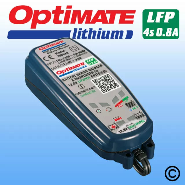 Optimate Lithium 4s 12,8 V 0,8 A 8 Schritte Motorrad Akku Ladegerät, Wartung