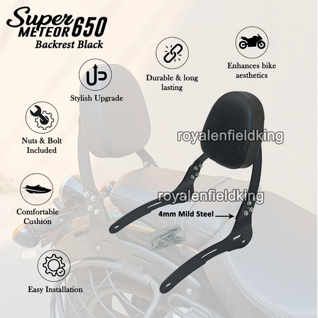 Siège Double Détachable Avec Dossier Pour Royal Enfield - Confortable - Neuf Avec Outil