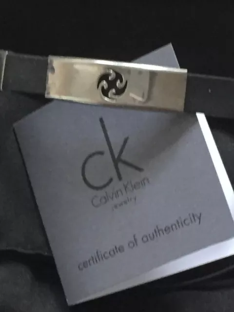 bracelet Calvin klein en cuir noir et argenté