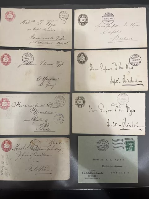 Schweiz Ganzsachen Briefe Lot - Diverse Frankaturen & Stempel - 8 Stück - A28